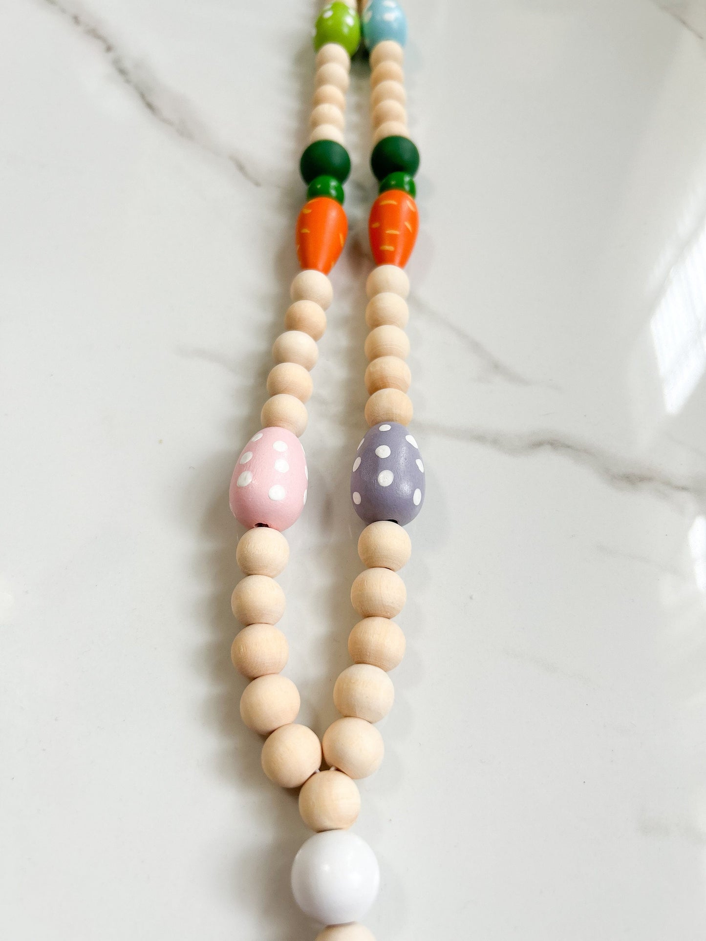 Easter Teacher Lanyard, Spring Teacher Lanyard, Easter Egg ID Holder, Colorful Pastel Easter Educator Gift Lanyard, Wood Beaded Lanyard