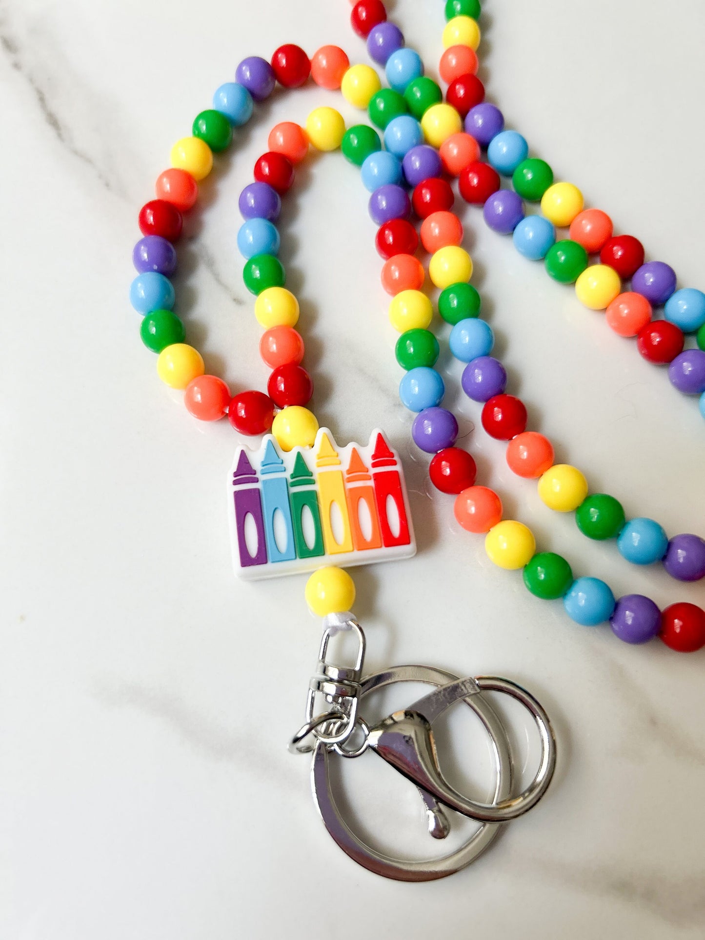 Cute Rainbow Crayon Teacher Lanyard, Art Teacher Lanyard, Personalized Lanyard, Custom, Elementary Teacher Gift, Teacher Appreciation